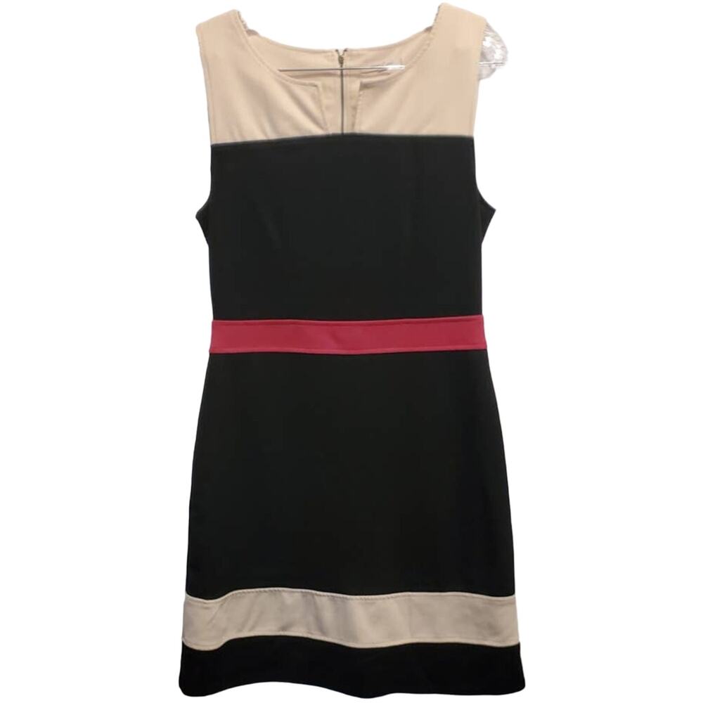 41 Hawthorn Midi Sleeveless Cute Black Cream Burgundy A Line Dress Medium